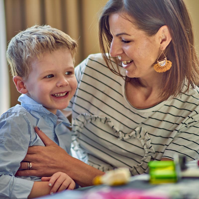 mother with toddler aged boy