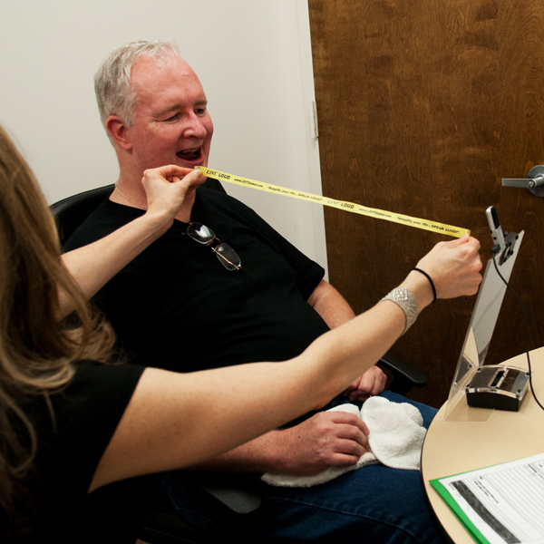 man having voice measured