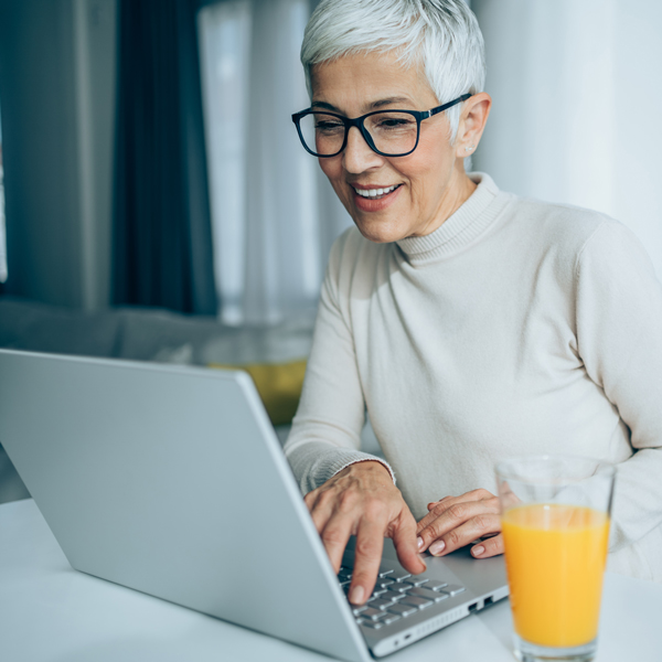 mature woman on laptop
