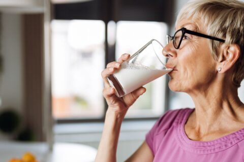 Old Women Drinking milk by Open Lines